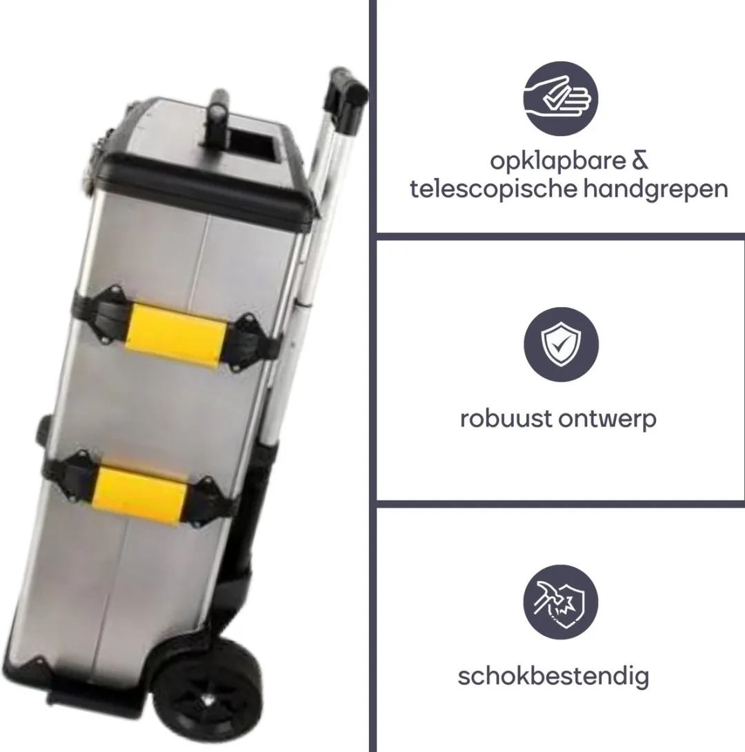 Perel Gereedschapswagen OTBA4 3-in-1 - Zilverkleurig