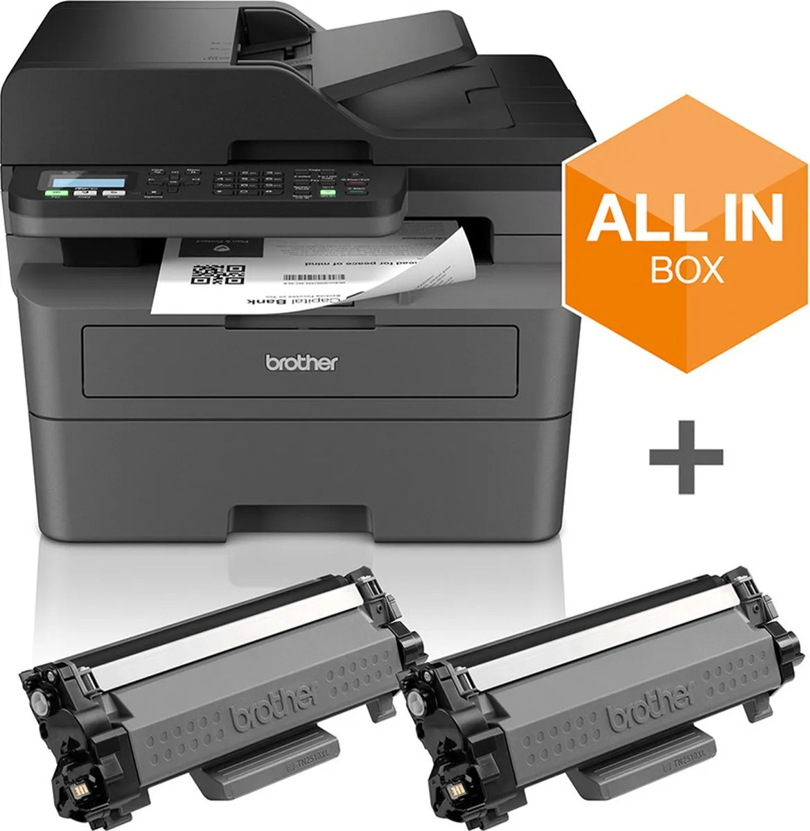 Brother MFC-L2827DWXL Laserprinter - A4 - 32 ppm - Zwart