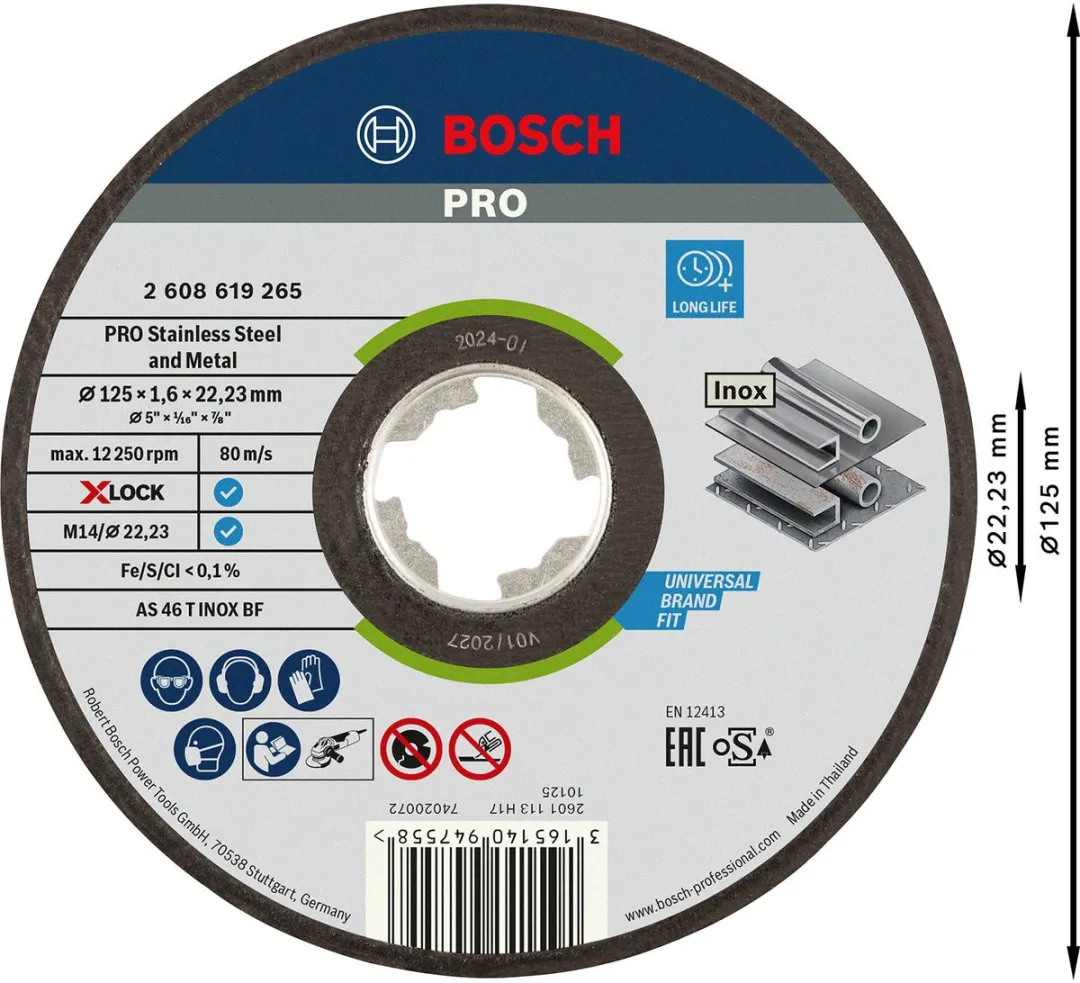 Bosch Professional X-Lock Slijpschijf Expert for Inox 125mm - Metaal