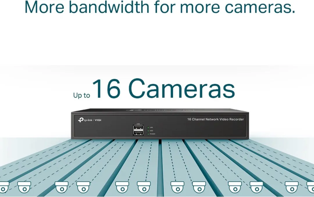 TP-Link VIGI NVR1016H NVR - 16 Kanalen - Zwart