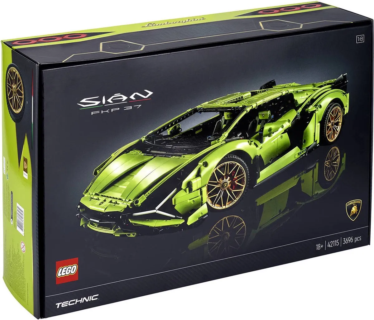 LEGO Technic Lamborghini Sián FKP 37 42115 - 3696 Stukken - Groen - afbeelding 2 van 6