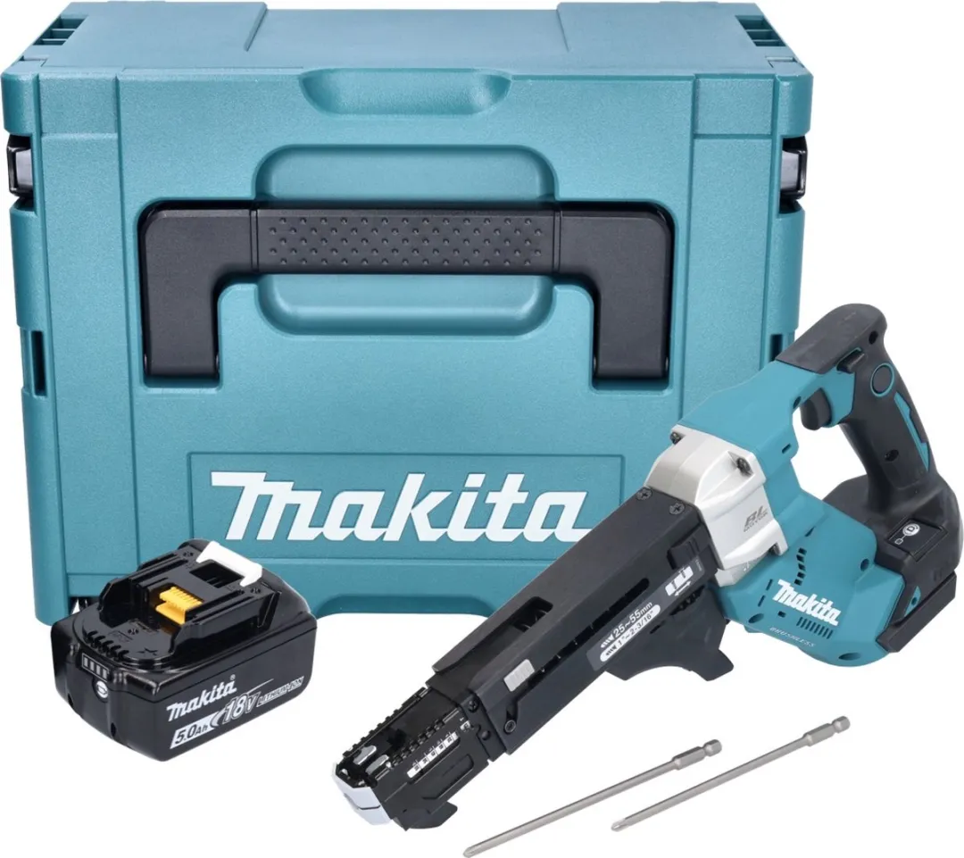 Makita DFR551Z Accu-magazijnschroevendraaier 18V - 25-55mm borstelloos - 1x 5.0Ah accu