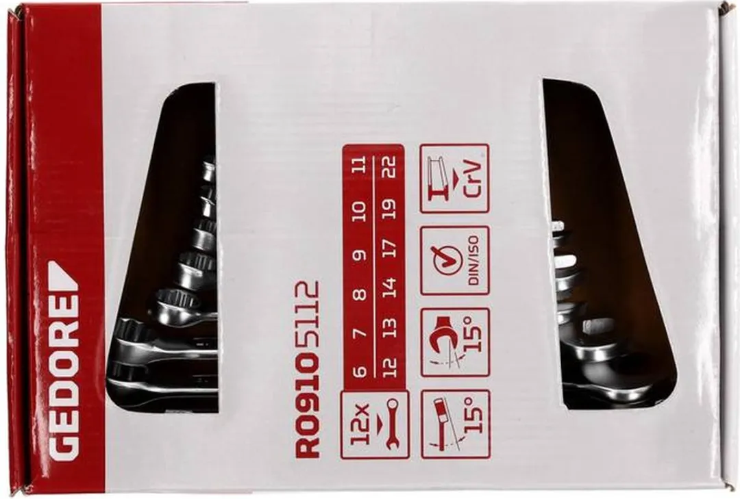 Gedore RED 3300992 Ring-steeksleutelset 12-delig - 07-29mm