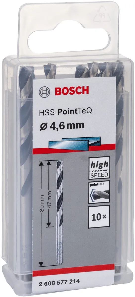 Bosch HSS PointTeQ DIN 338 Boormachines 4,6x47x80mm - 10 Stuks