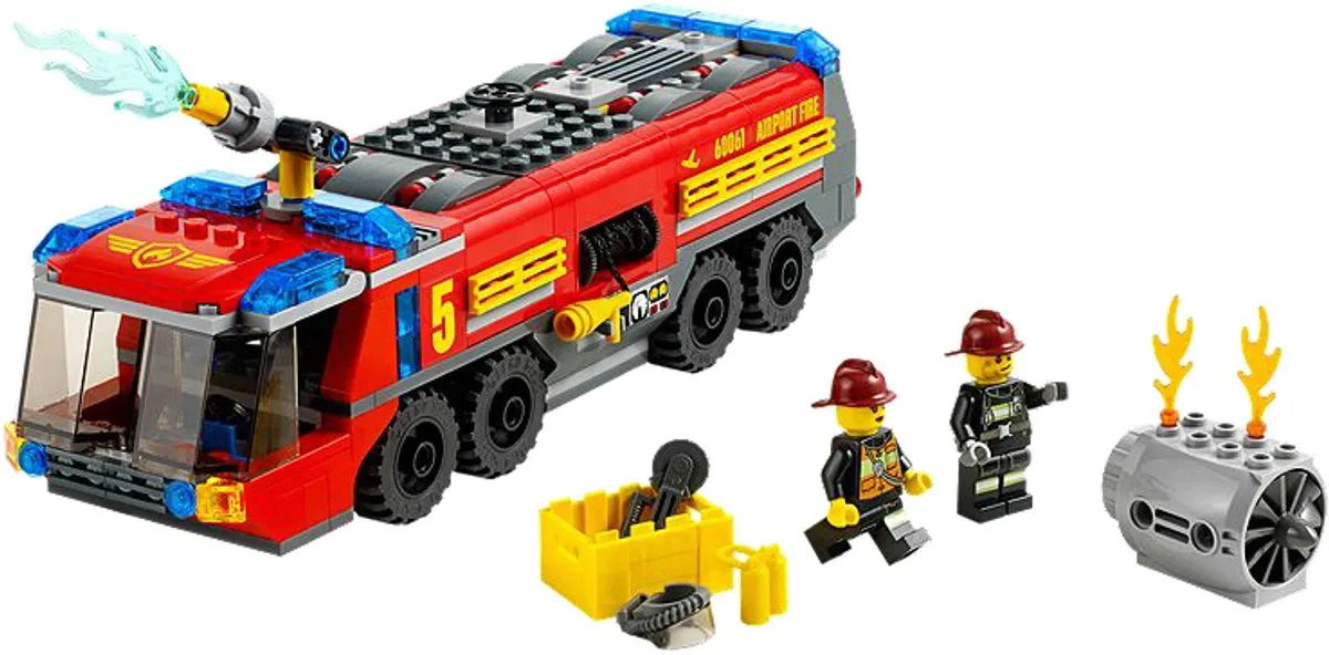 LEGO City Luchthaven Brandweerwagen 60061 - 2 Minifiguren - afbeelding 4 van 6