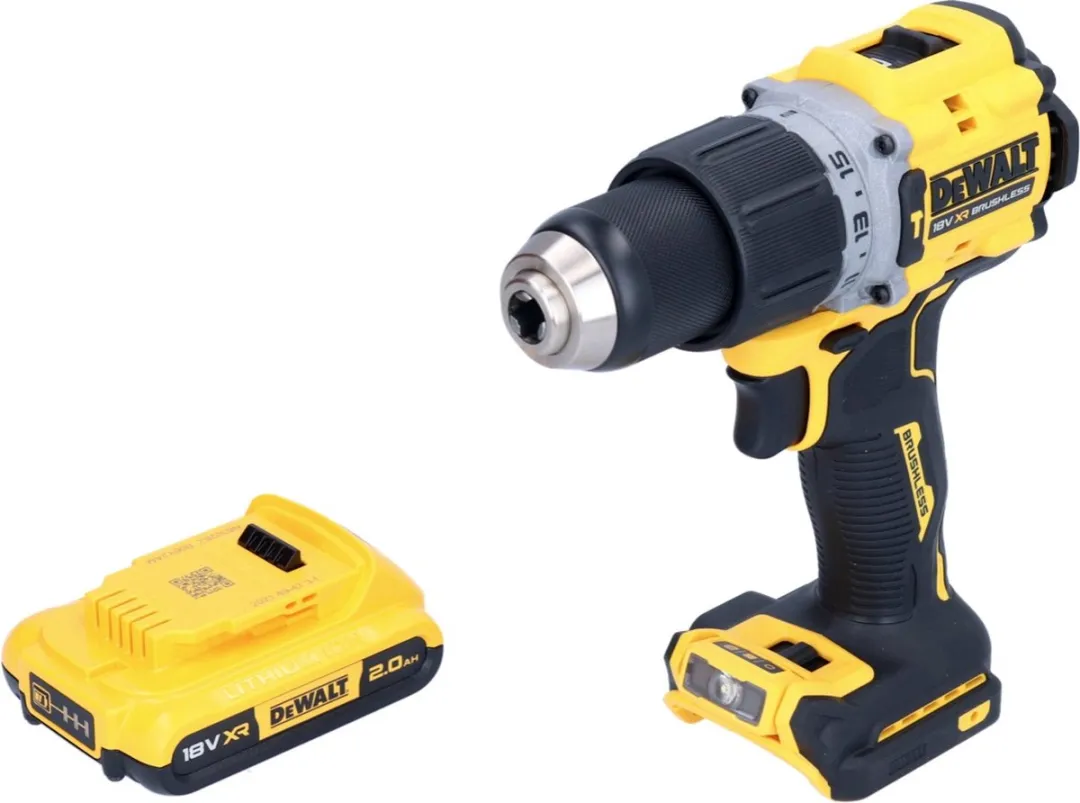 DeWalt DCD805 Accu Klopboormachine 18V 90Nm Borstelloos - 1x 2.0Ah Accu - afbeelding 2 van 5