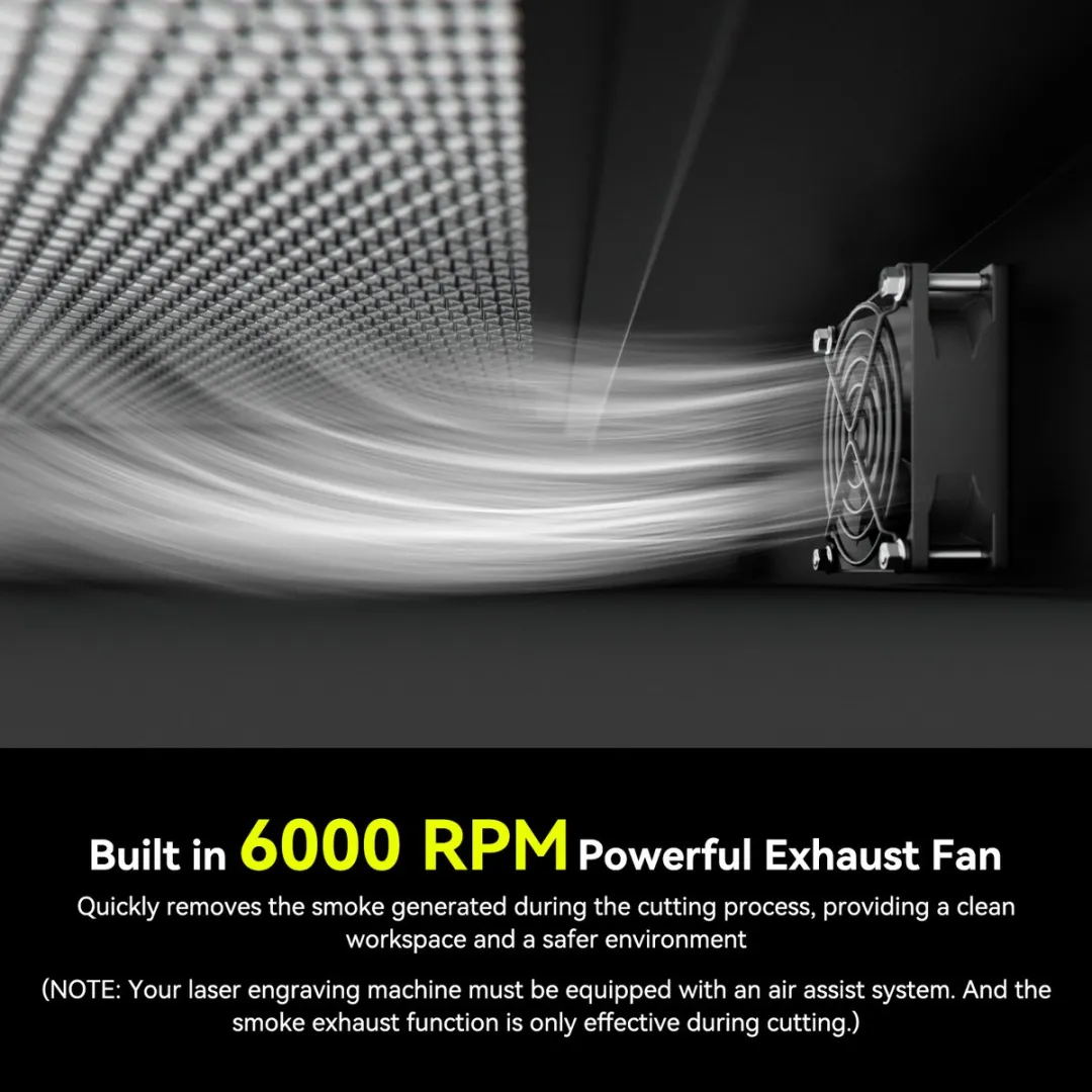 Sculpfun H5 Honingraat Afzuigplatform 650x650mm - met Rookafzuiger