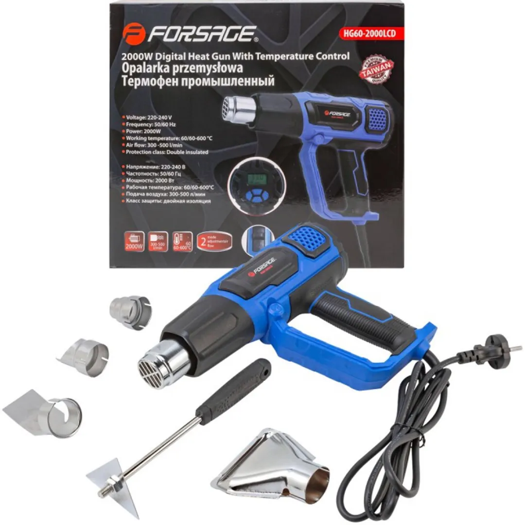 Forsage F-HG60-2000LCD Elektrisch Heteluchtpistool 2000W