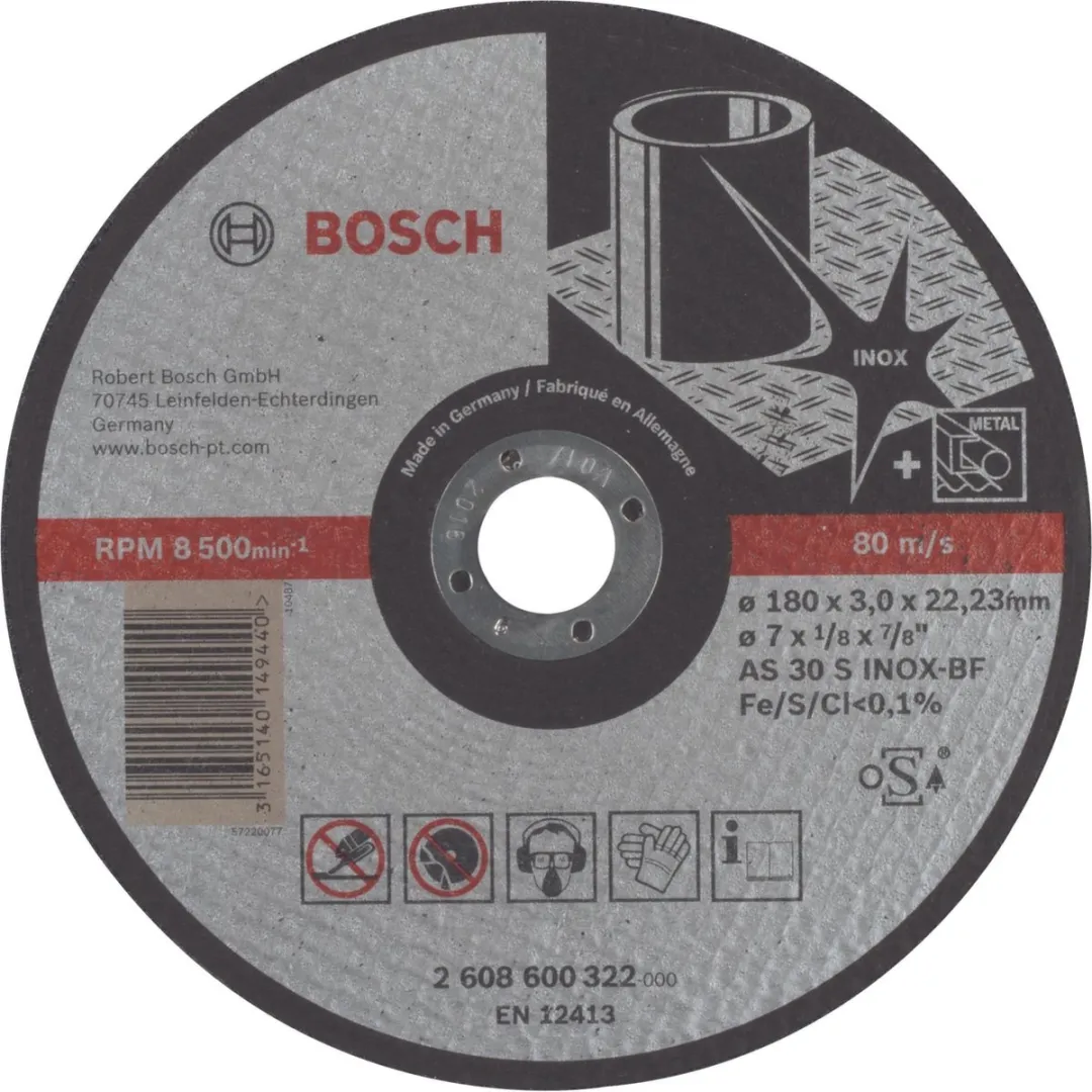 Bosch Professional Doorslijpschijf Expert for Inox AS 30 S INOX BF 180mm