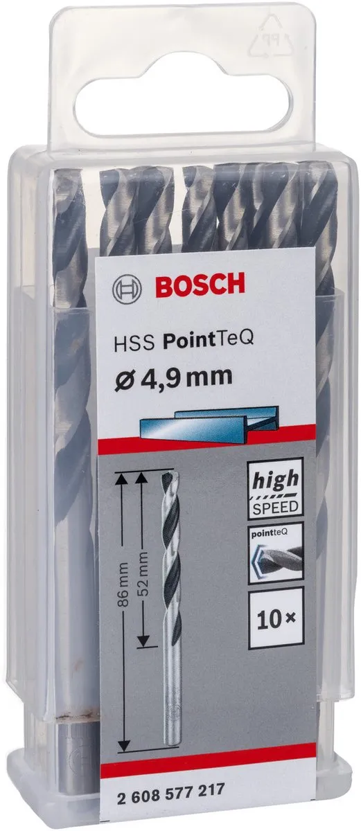 Bosch HSS PointTeQ DIN 338 4,9x52x86mm - 10 Stuks - afbeelding 2 van 5