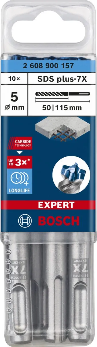Bosch Professional EXPERT SDS plus-7X Hamerboor 10 Stuks