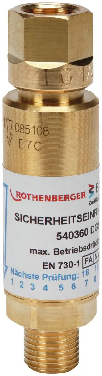 Rothenberger Terugslagklep voor Drukregelaar Zuurstof 540360
