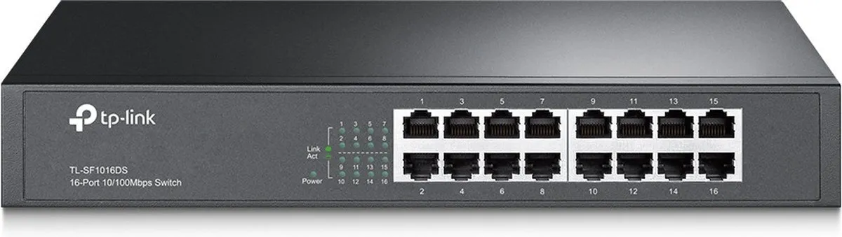 TP-Link TL-SF1016DS 16-Poorts Netwerk Switch - Grijs