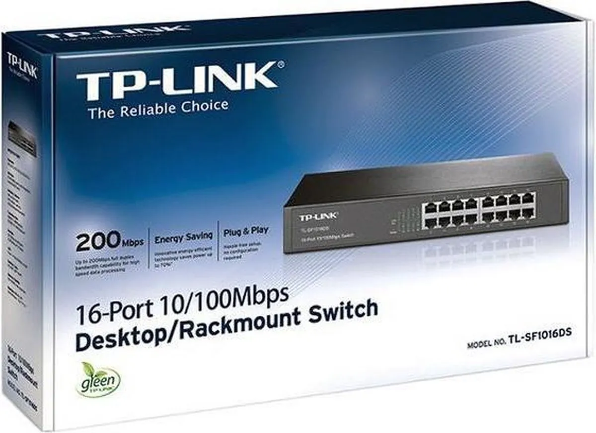 TP-Link TL-SF1016DS 16-Poorts Netwerk Switch - Grijs - afbeelding 6 van 6