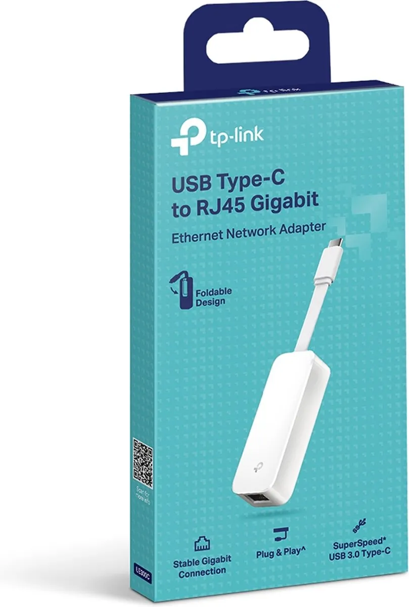 TP-Link UE300C USB-C naar RJ45 Gigabit Ethernet Adapter - Wit