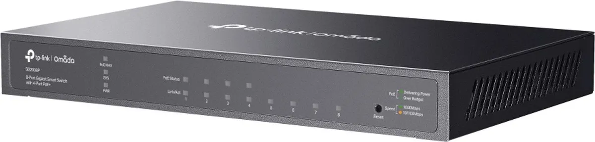 TP-Link TL-SG2008P Managed Switch 8 Poorten - 4x PoE - 62W