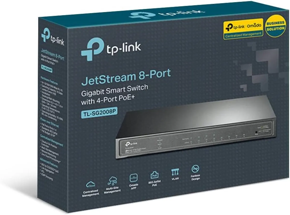 TP-Link TL-SG2008P Managed Switch 8 Poorten - 4x PoE - 62W - afbeelding 6 van 6