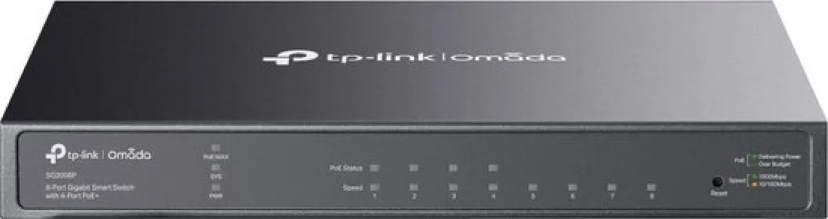 TP-Link TL-SG2008P Managed Switch 8 Poorten - 4x PoE - 62W