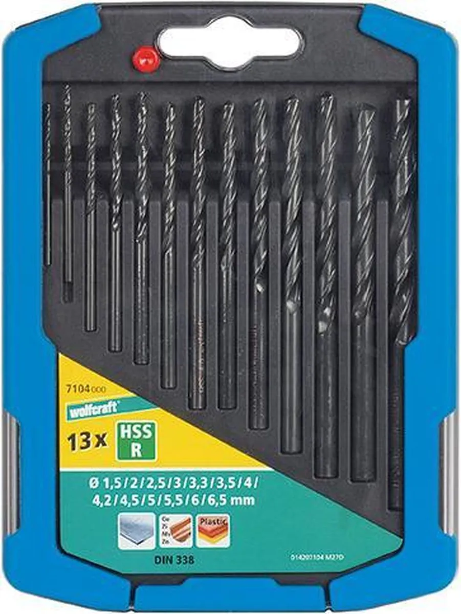 Wolfcraft Metaalboorset HSS Ø1,5-6,5mm - 13-delig