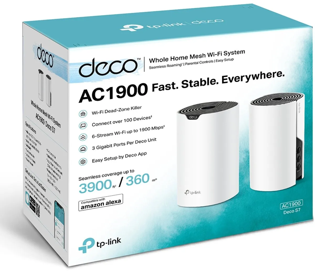 TP-Link Deco S7 Mesh WiFi 5 1900 Mbps - 2-pack Wit