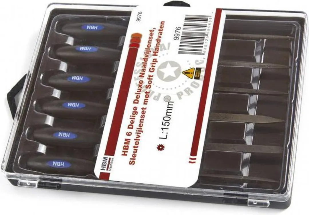 HBM Machines 6-delige Deluxe Naaldvijlenset - Zwart
