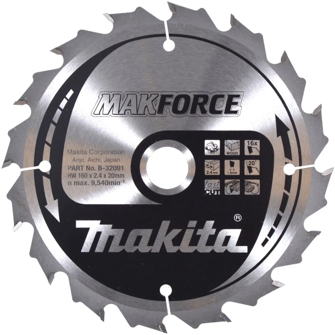 Makita MAKFORCE B-32091 Zaagblad 160x20x16Z