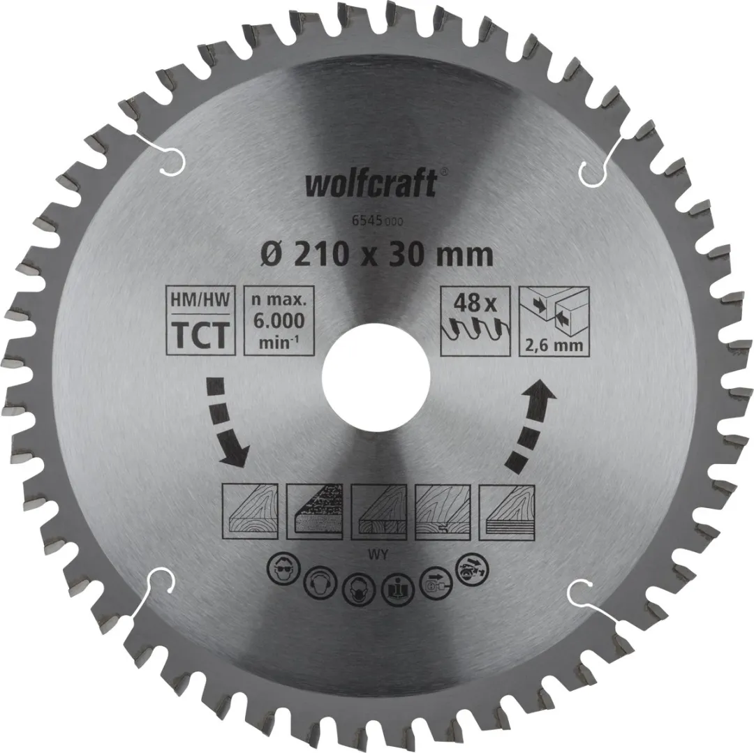 Wolfcraft Zaagblad 210x30mm 48 Tanden
