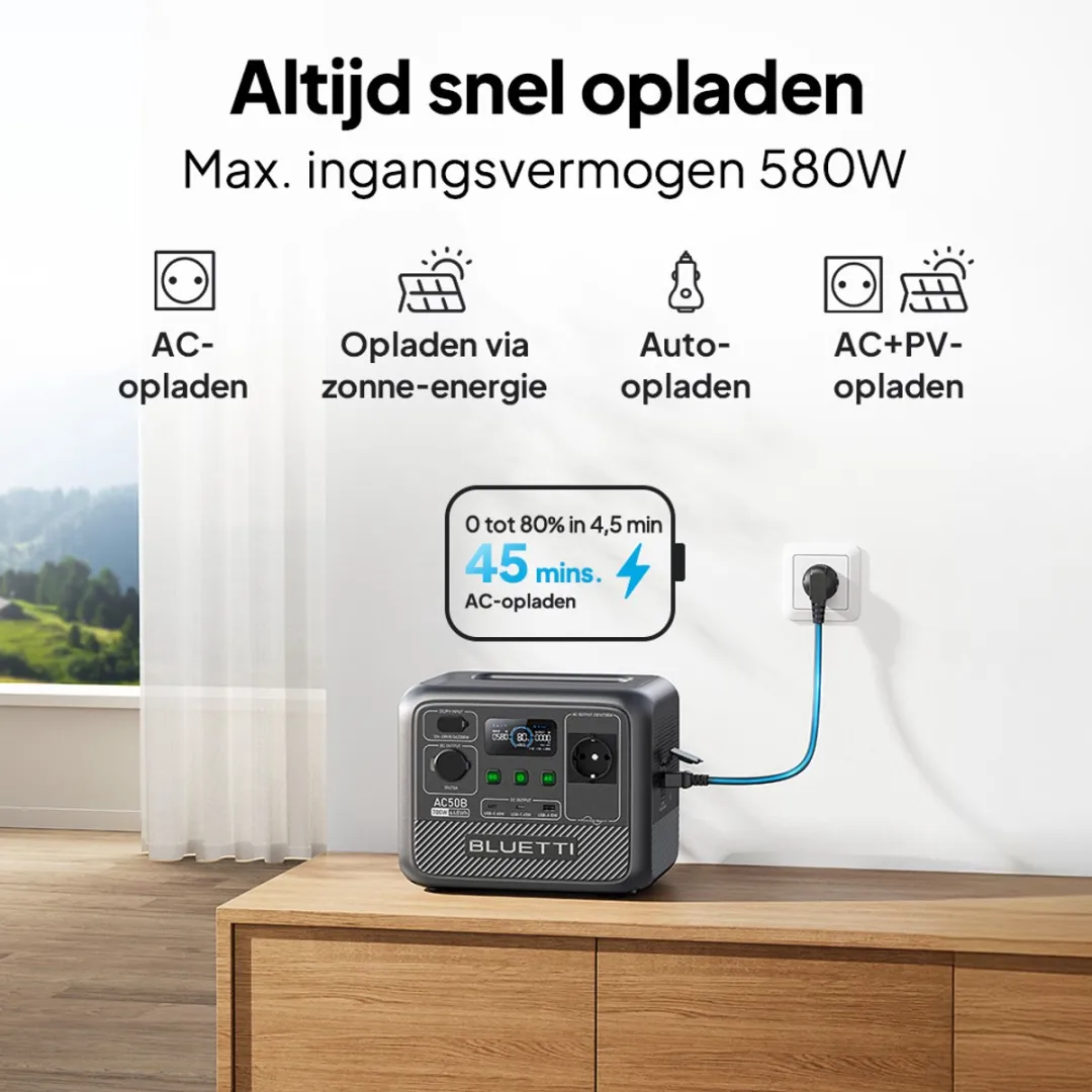Bluetti AC50B 700W Zonne-energiecentrale 448Wh - afbeelding 6 van 6