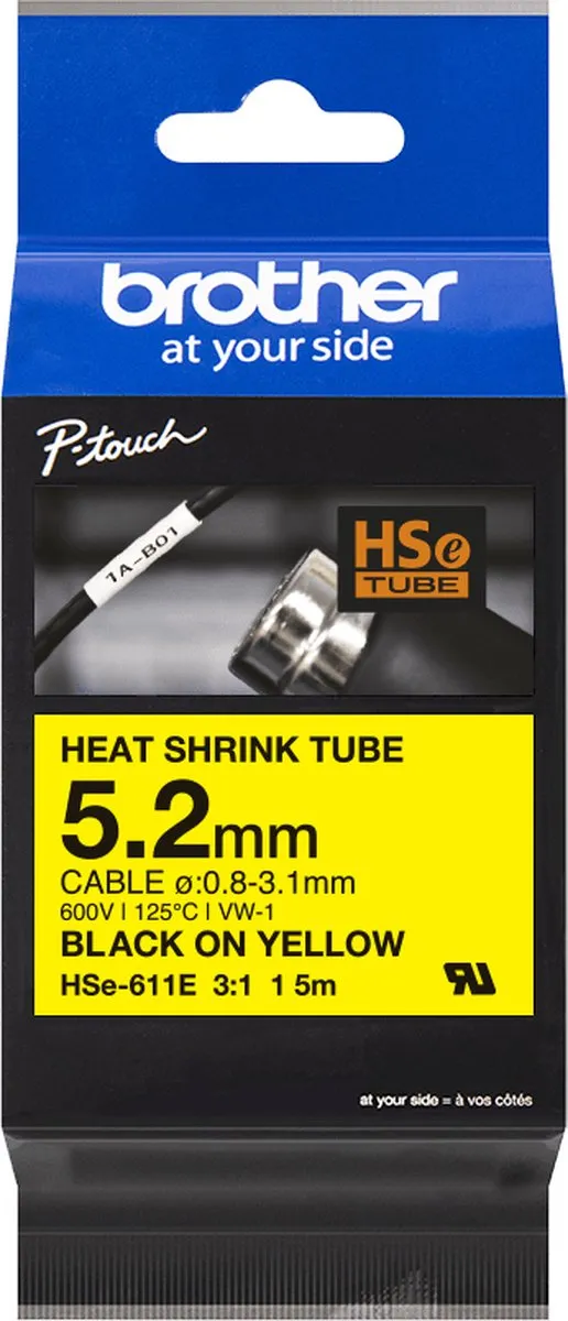 Brother HSE611E Labeltape Krimpkous