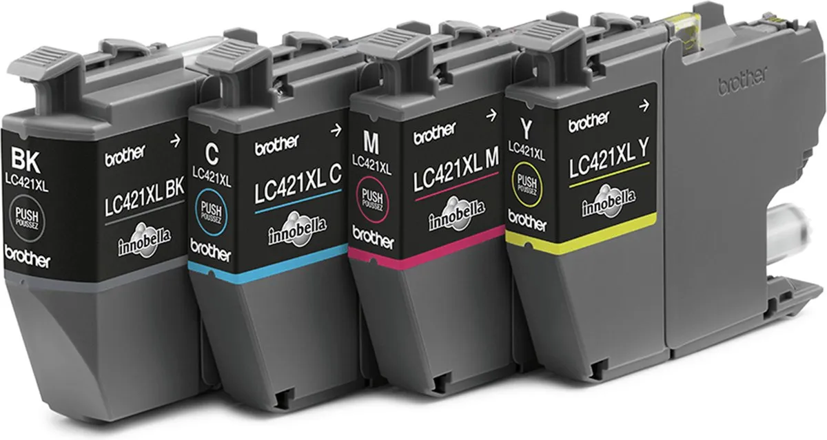 Brother LC-421XL Cartridges - 500 Stuks - Zwart/Cyaan/Magenta/Geel