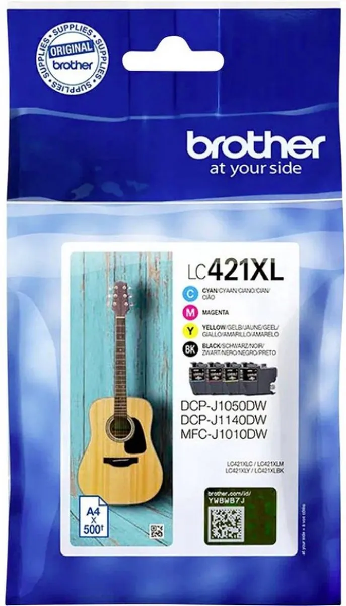 Brother LC-421XL Cartridges - 500 Stuks - Zwart/Cyaan/Magenta/Geel