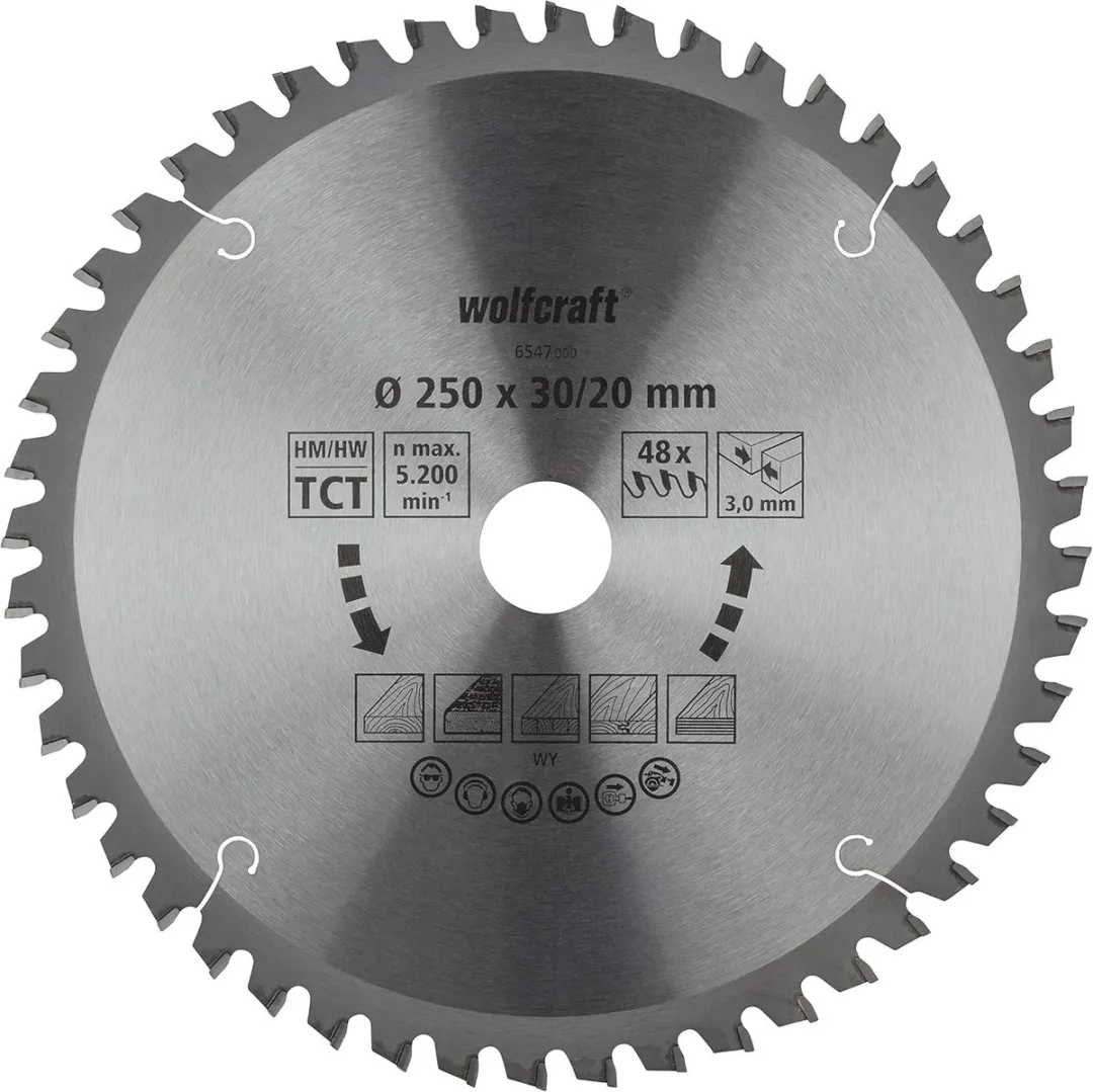 Wolfcraft Zaagblad 250x30mm 48 Tanden