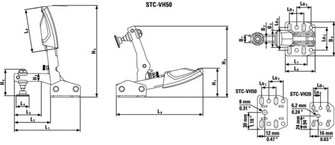 Bessey STC-VH20 Verticaalspanner - 20mm - Kleurloos