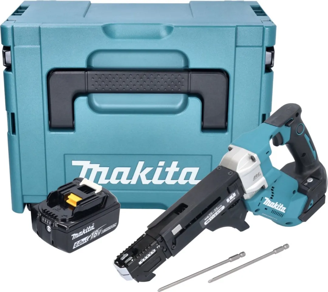 Makita DFR551G1J Accu-Magazijnschroevendraaier 18V - 25-55mm - 1x 6.0Ah