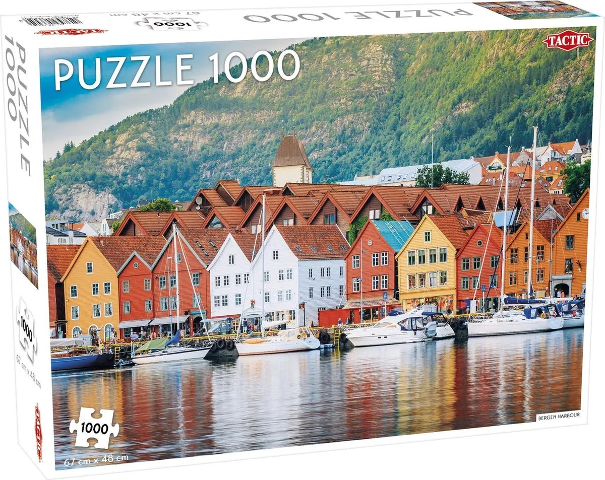 Tactic Puzzel Around the World Northern Stars Bergen Harbour 1000 Stuks