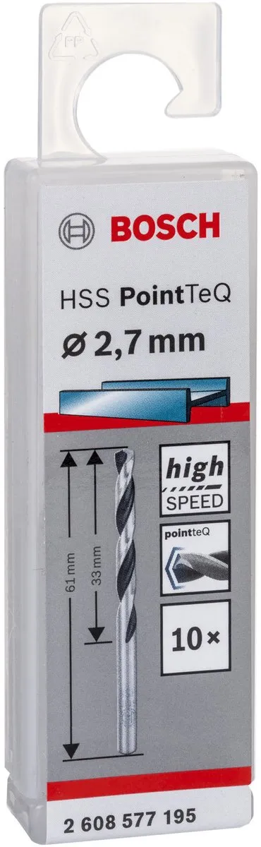 Bosch HSS PointTeQ DIN 338 2,7x33x61mm - 10 Stuks