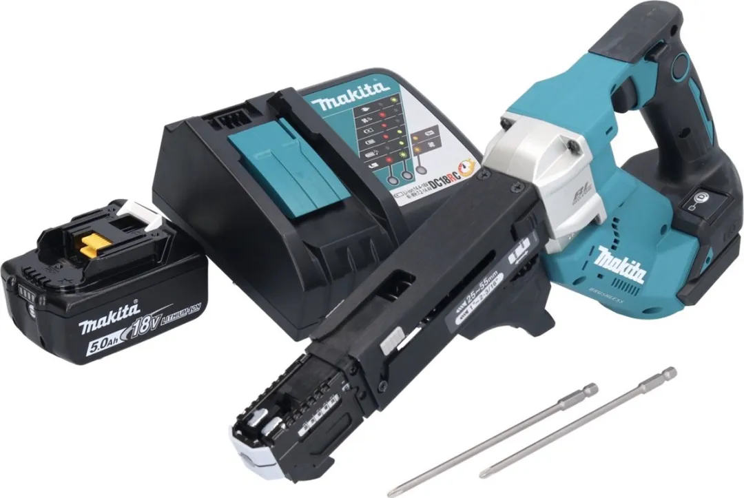 Makita DFR551RT1 Accu-magazijnschroevendraaier 18V - 5.0Ah - 25-55mm