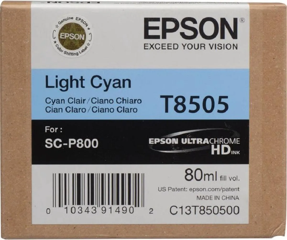 Epson T8505 Licht Cyaan Inktcartridge - 80ml