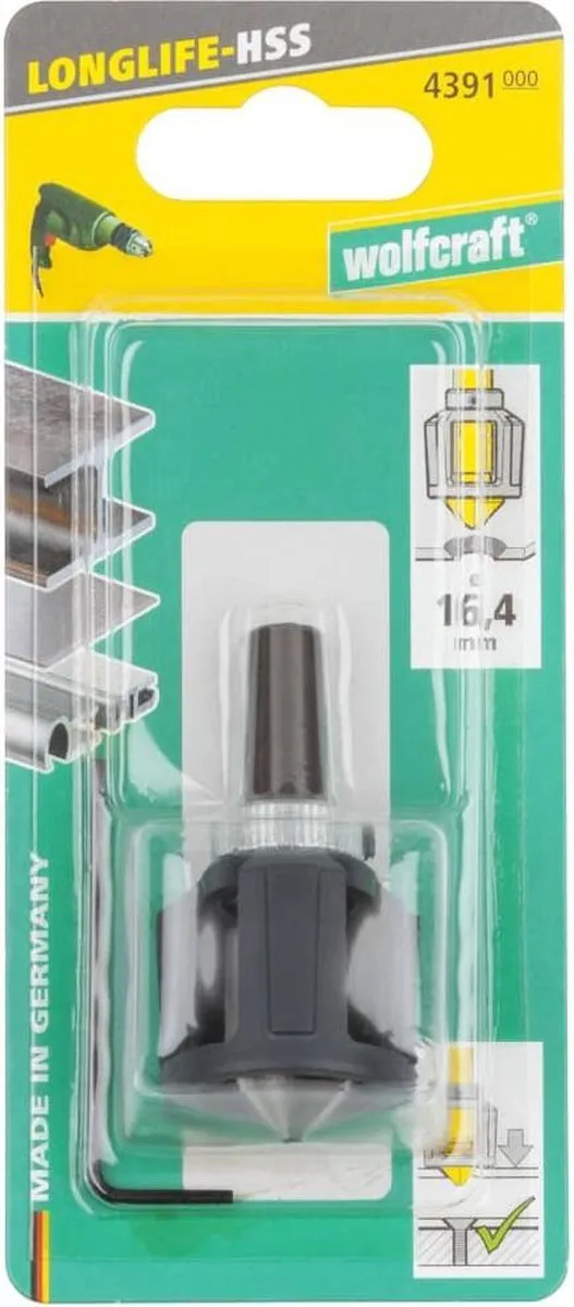 Wolfcraft Conische Verzinkboor HSS Ø16,5mm - 4391000