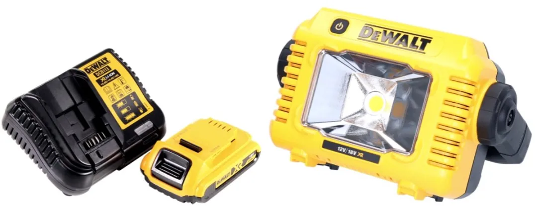 DeWalt DCL077 D1 Draadloze LED-werklamp 12/18V 2000lm IP54 - Geel/Zwart
