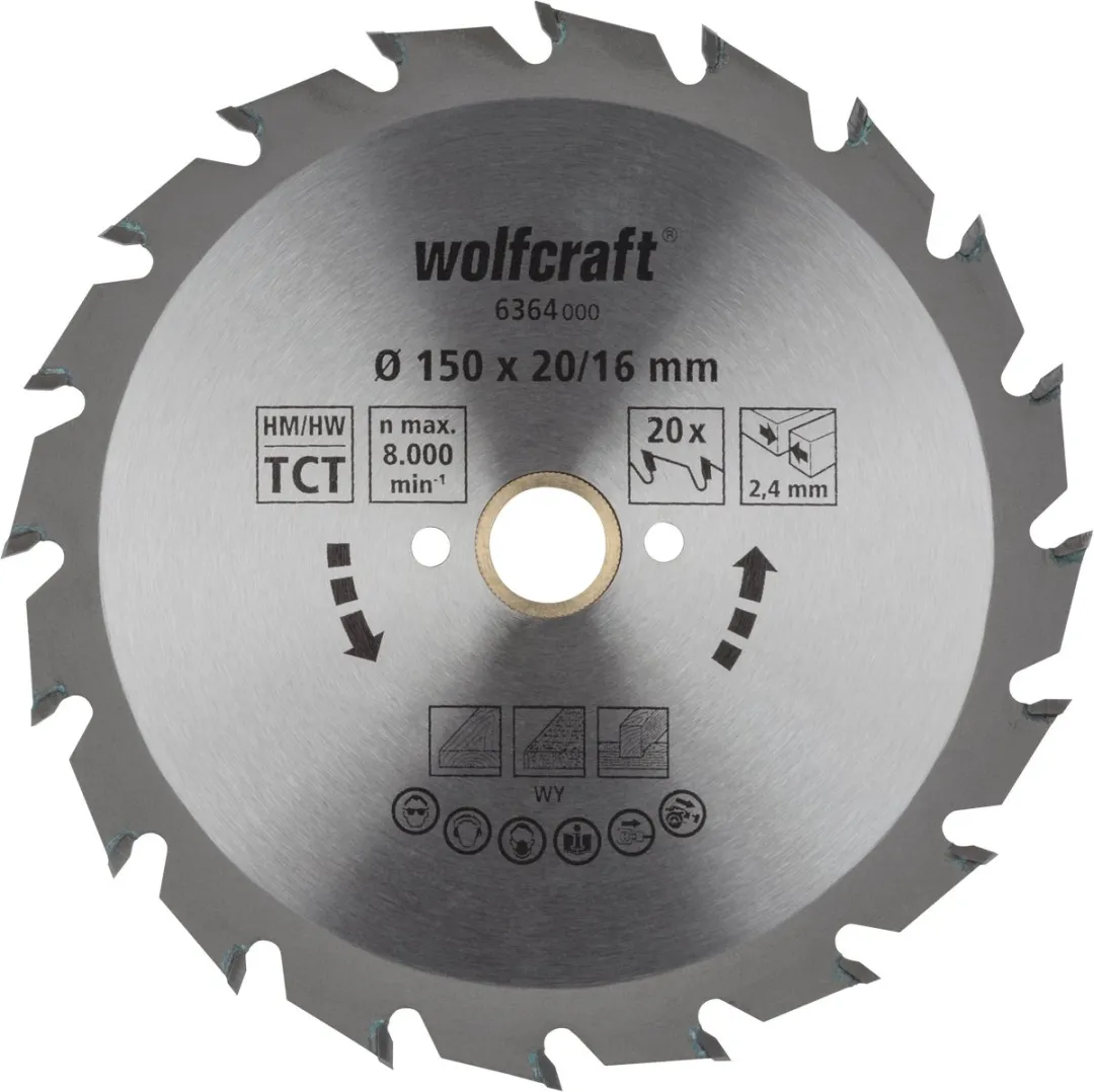 Wolfcraft Cirkelzaagblad 150x20mm 20 Tanden