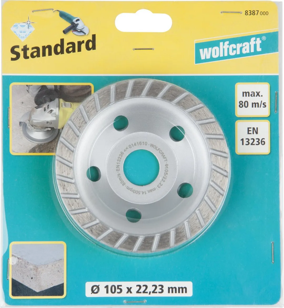 Wolfcraft Komschijf 105mm Diamant Haakse Slijper 8387000