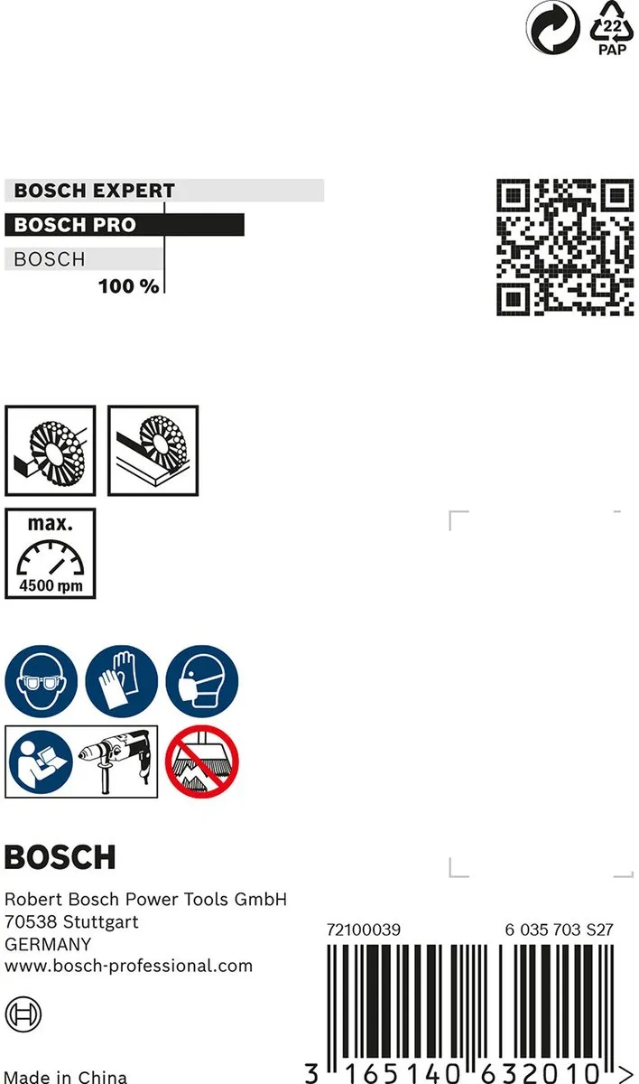Bosch Professional 6mm Schijfborstel 70 Gegolfd RVS - Zilver