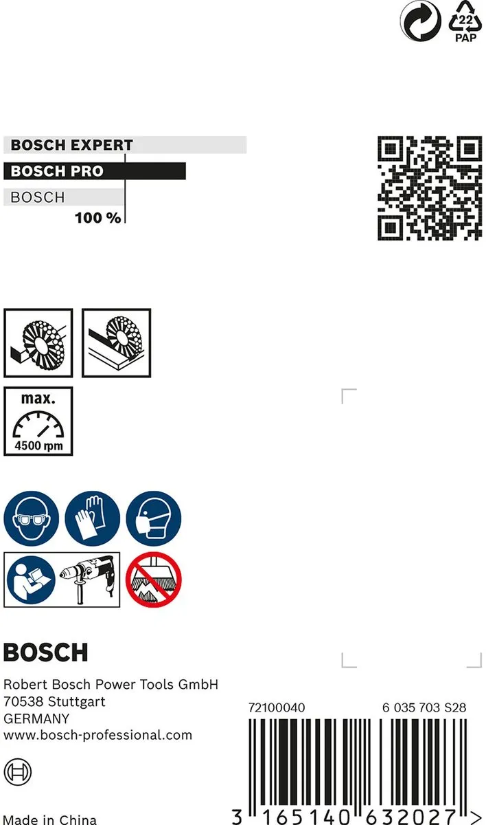 Bosch Professional 6mm Schijfborstel 70 Gegolfd RVS - Zilver