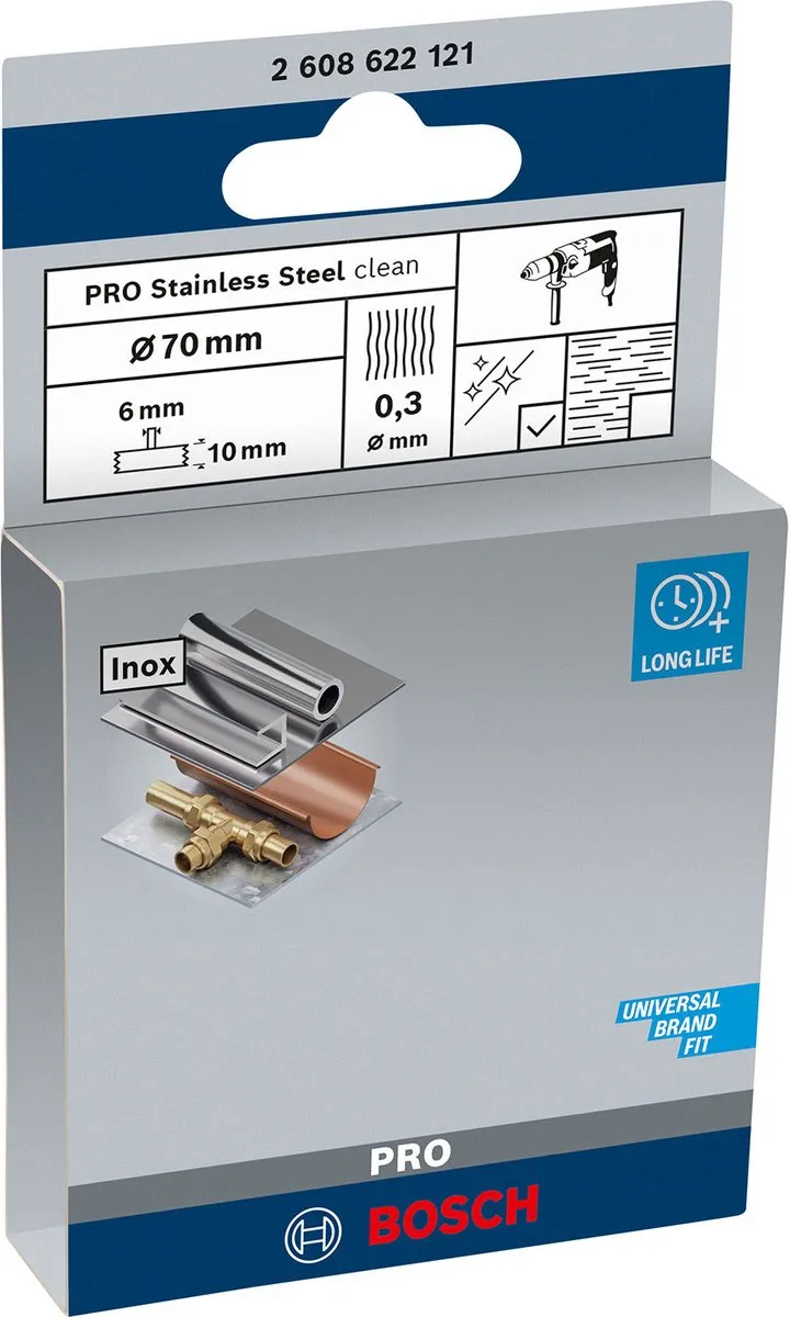 Bosch Professional 6mm Schijfborstel 70 Gegolfd RVS - Zilver