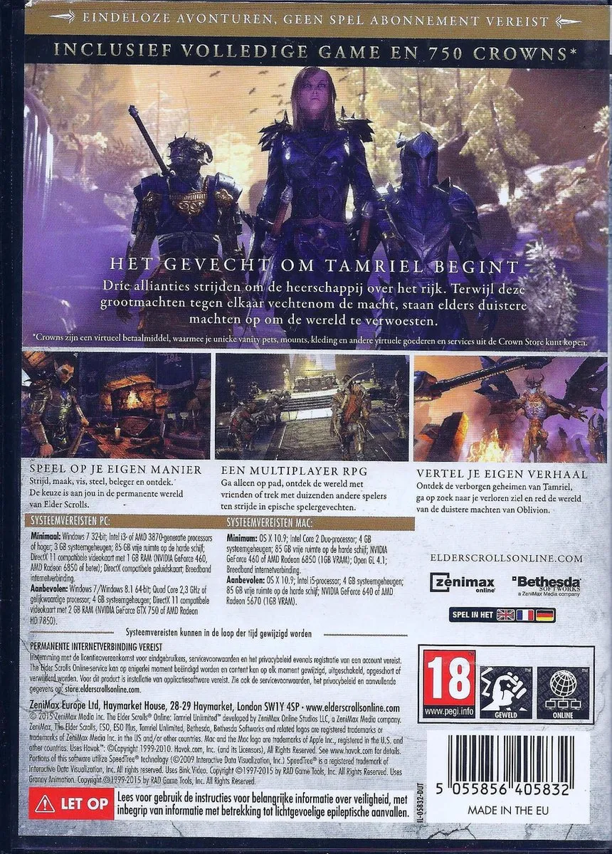 Bethesda The Elder Scrolls Online Tamriel Unlimited Day 1 Crown Edition
