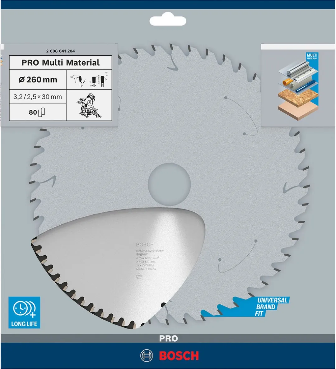 Bosch Professional Cirkelzaagblad Multimaterial 260mm - 80T
