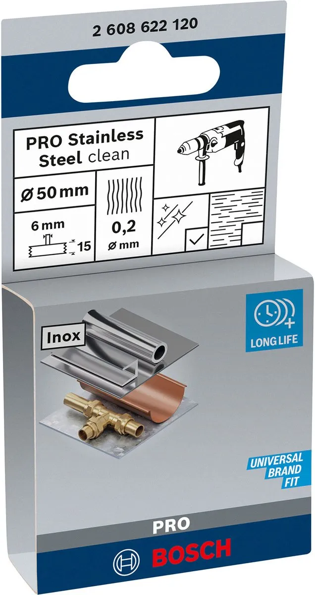 Bosch Professional 6mm Schijfborstel 50 Gegolfd RVS - Zilver