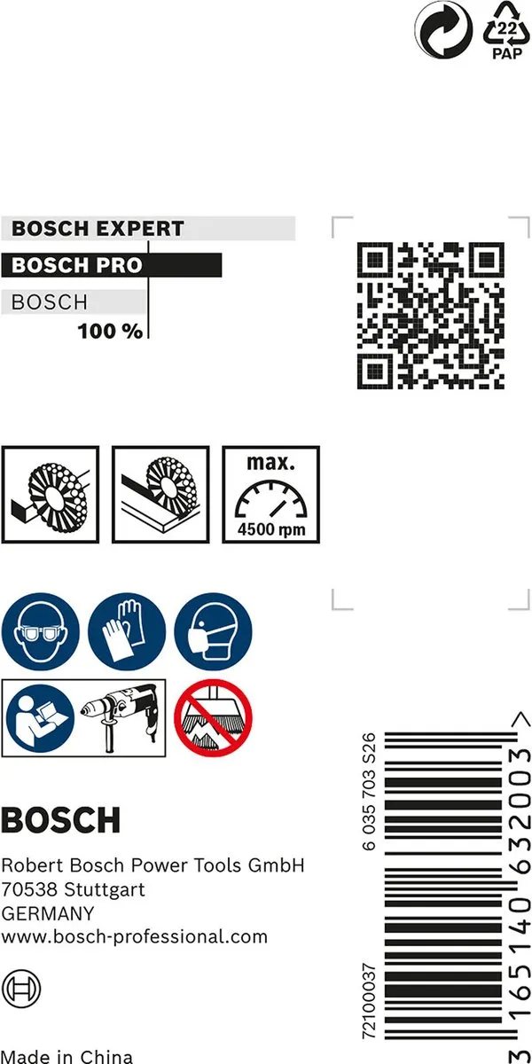 Bosch Professional 6mm Schijfborstel 50 Gegolfd RVS - Zilver