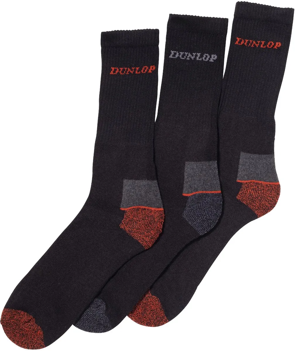 Dunlop Heren Werksokken 3-Pack - Maat 41-45